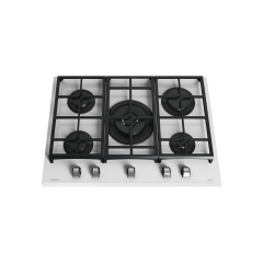 Teka 70 cm Kristal Cam Gazlı Ocak, 5 Pişirme Gözü (1 Wok Gözü), Döküm Izgaralar, ExactFlame, Otomatik Ateşleme Ve Gaz Kesme, Beyaz Renk, GZC 75330 XBC WH (E4)