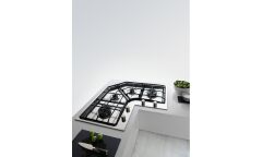 Franke Köşe Çelik Ocak, 4 Gözlü,Gaz Emniyetli  Döküm Izgaralı, Neptun Fhne Cor 4 3 G Tc Xs C Inox