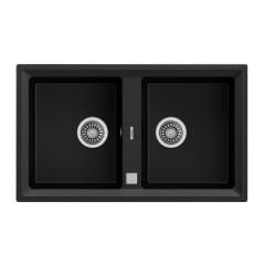 Teka Çift Hazneli Tegranite Eviye, 90 Cm, Damlalıksız, Otomatik Kumandalı, Karbon Renk, Stone 90 B-TG