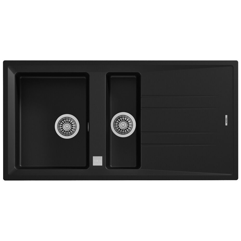 Teka 1,5 Gözlü Tegranite Eviye, Sağ - Sol Damlalıklı, 60 Cm, Darbe Ve Isıya Dayanıklı Yüzey, Karbon Renk, Stone 60 B-TG