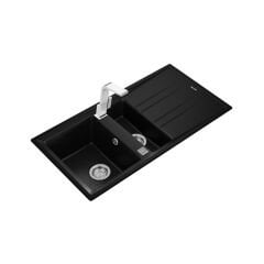 Teka 1,5 Gözlü Tegranite Eviye, Sağ - Sol Damlalıklı, 60 Cm, Darbe Ve Isıya Dayanıklı Yüzey, Karbon Renk, Stone 60 B-TG