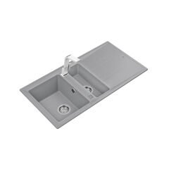 Teka 1,5 Gözlü Tegranite Eviye, Sağ - Sol Damlalıklı, 60 Cm, Darbe Ve Isıya Dayanıklı Yüzey, Metalik Gri Renk, Stone 60 B-TG