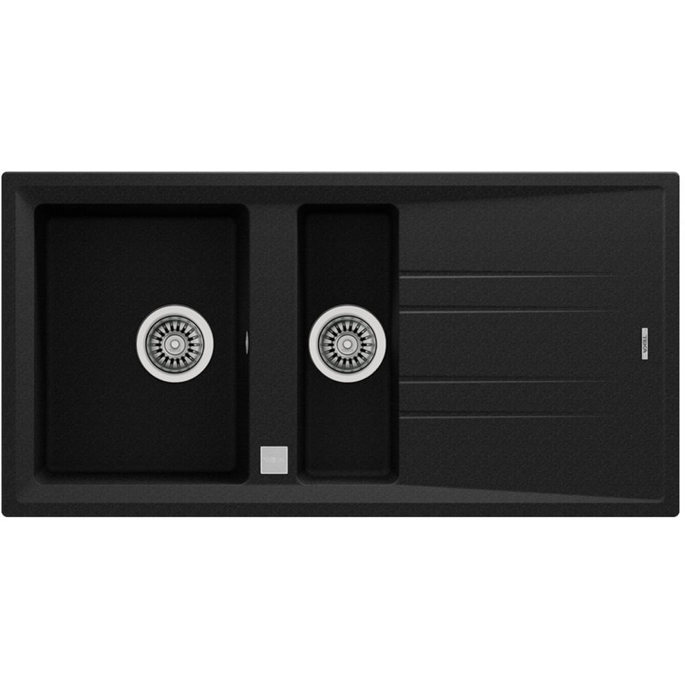 Teka 1,5 Gözlü Tegranite Eviye, Sağ - Sol Damlalıklı, 60 Cm, Darbe Ve Isıya Dayanıklı Yüzey, Metalik Siyah Renk, Stone 60 B-TG