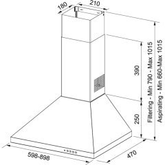 Franke Davlumbaz, Ankastre, 90 Cm, Duvar Tipi, Inox Renk, Lınfa Fdl 9165 Xs Inox
