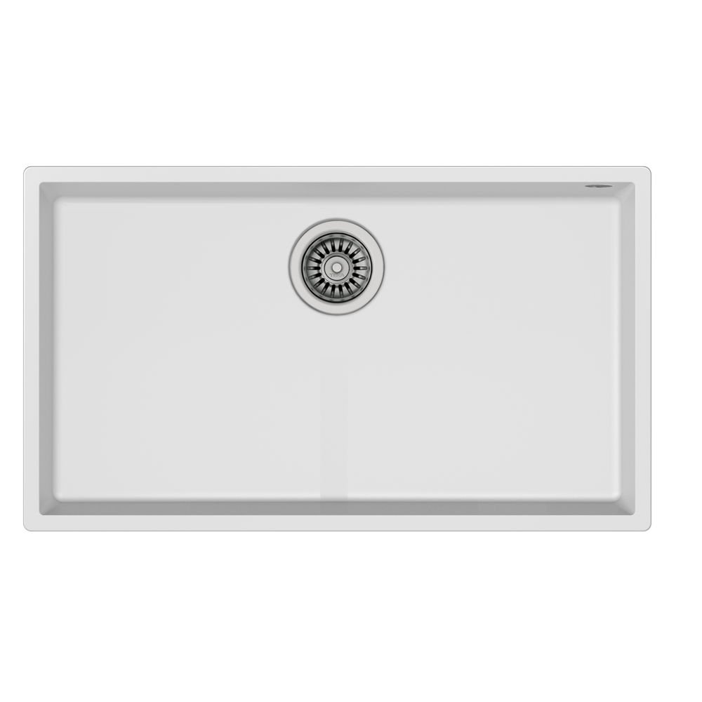 Teka Tek Hazne Eviye, Damlalıksız, 80 Cm, Tezgah Altı, Darbe Ve Isıya Dayanıklı Yüzey, Beyaz Renk, Square 72.40 TG