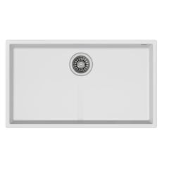 Teka Tek Hazne Eviye, Damlalıksız, 80 Cm, Tezgah Altı, Darbe Ve Isıya Dayanıklı Yüzey, Beyaz Renk, Square 72.40 TG