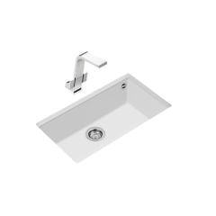 Teka Tek Hazne Eviye, Damlalıksız, 80 Cm, Tezgah Altı, Darbe Ve Isıya Dayanıklı Yüzey, Beyaz Renk, Square 72.40 TG