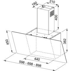Franke Eğik Davlumbaz, 3 Kademeli,  Fpj V 615 V Bk/Ss A 60 Cm Siyah