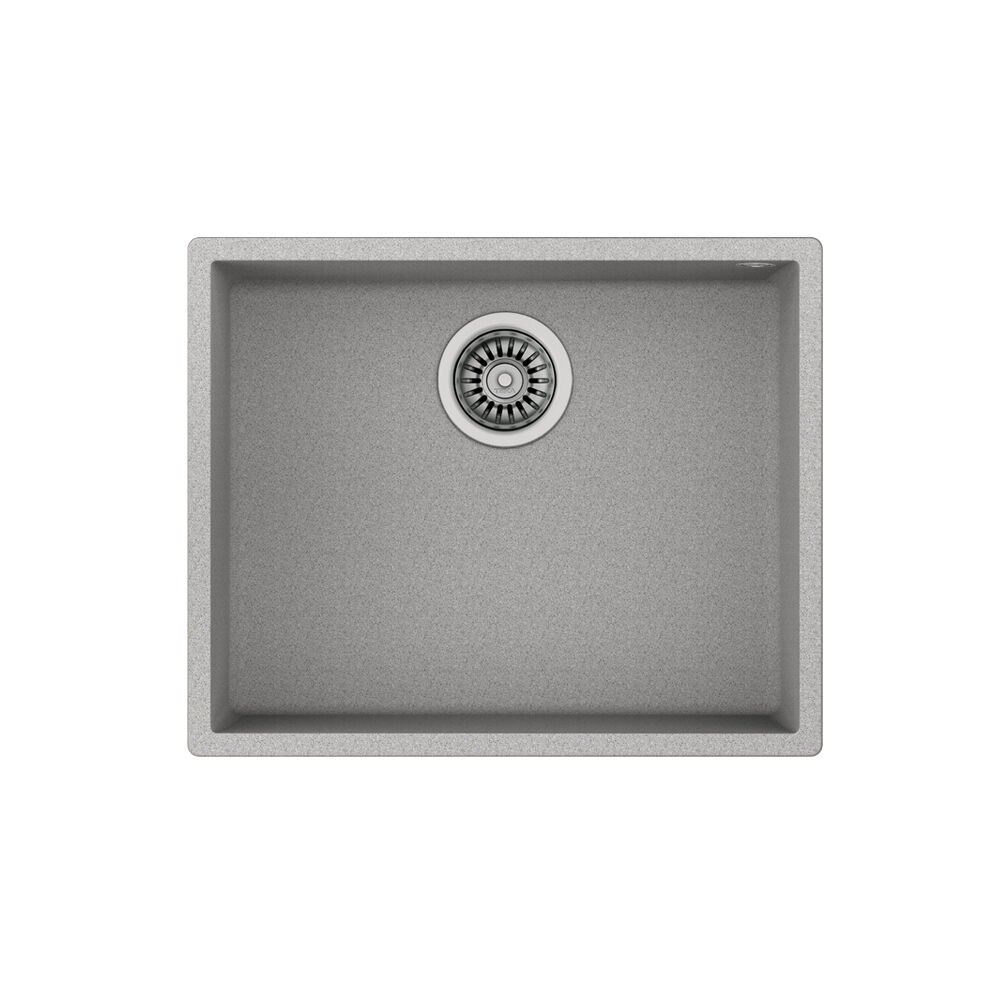 Teka Tek Gözlü Eviye, 50 Cm, Darbe Ve Isıya Dayanıklı Yüzey, Damlalıksız, Tezgah Altı, Stone Grey Renk, Square 50.40 TG