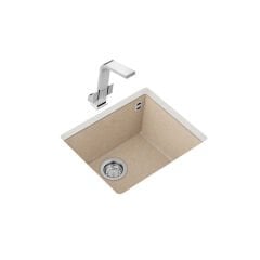 Teka Tek Gözlü Eviye, 50 Cm, Darbe Ve Isıya Dayanıklı Yüzey, Damlalıksız, Tezgah Altı, Avena Bej Renk, Square 50.40 TG