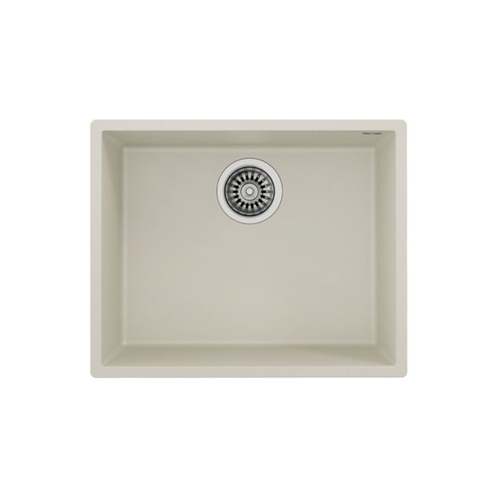 Teka Tek Gözlü Eviye, 50 Cm, Darbe Ve Isıya Dayanıklı Yüzey, Damlalıksız, Tezgah Altı, Parlak Krem Renk, Square 50.40 TG