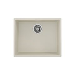 Teka Tek Gözlü Eviye, 50 Cm, Darbe Ve Isıya Dayanıklı Yüzey, Damlalıksız, Tezgah Altı, Parlak Krem Renk, Square 50.40 TG