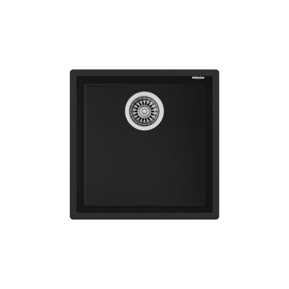 Teka Tek Gözlü Eviye, Damlalıksız, Tezgah Altı, 50 cm, Darbe Ve Isıya Dayanıklı Yüzey, Siyah Renk, Square 40.40 TG