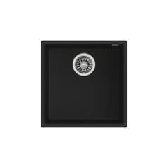 Teka Tek Gözlü Eviye, Damlalıksız, Tezgah Altı, 50 cm, Darbe Ve Isıya Dayanıklı Yüzey, Siyah Renk, Square 40.40 TG