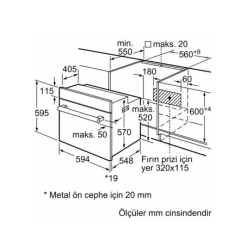 Siemens iQ300 Ankastre Fırın 60 x 60 cm Inox