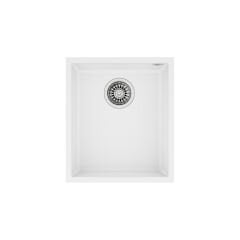 Teka Tek Gözlü Eviye, Damlalıksız, Tezgah Altı, 45 Cm, Isı Ve Darbeye Dayanıklı Yüzey, Beyaz Renk, Square 34.40 TG