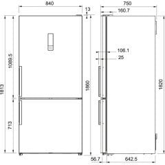 Franke Buzdolabı, Çift Kapılı, 588 lt. İç Hacim, İnox Renk, Ffcb 620 Nf Xs A++