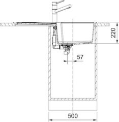 Franke UBG 611-86 Urban, Tezgah üstü, 860x500 mm, Sahara, Tek Gözlü Damlalıklı Evye