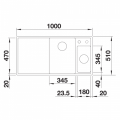 BLANCO AXIA III 6 S Cam Kesme Tahtalı SAĞ DAMLALIK KAYA GRİ