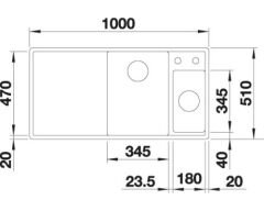 BLANCO AXIA III 6 S Cam Kesme Tahtalı SAĞ DAMLALIK TARTUFO
