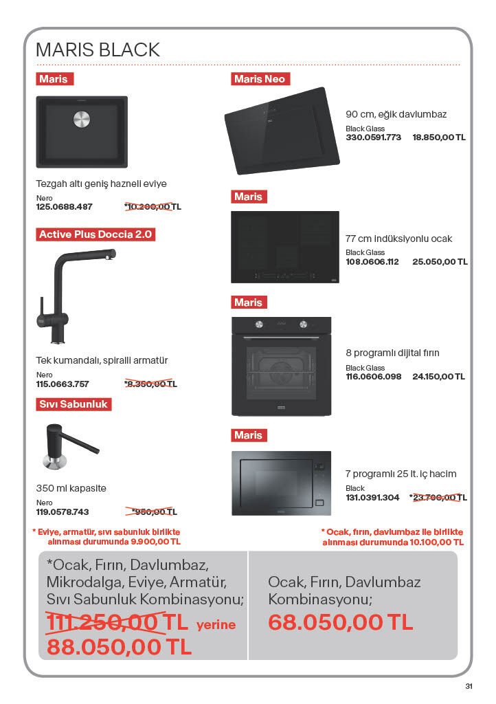 Franke Maris Black Set - Davlumbaz - Ocak - Fırın
