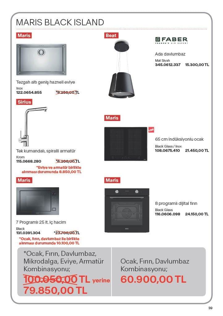 Franke Maris Black Island Set - Ocak - Davlumbaz - Fırın