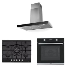 FRANKE SİYAH ANKASTRE SET - FABER SMART X/V A90 DAVLUMBAZ FHNG 705 4G TC BK C OCAK FSM 86 H XS FIRIN