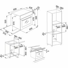 Franke Smart Linear 60 Cm Beyaz Cam 4 Lü Ankastre Set