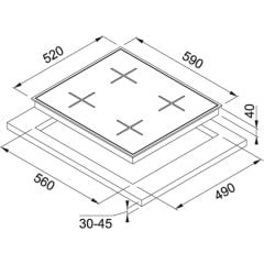 Franke Smart Linear Siyah Cam 60 Cm 4 Lü Ankastre Set