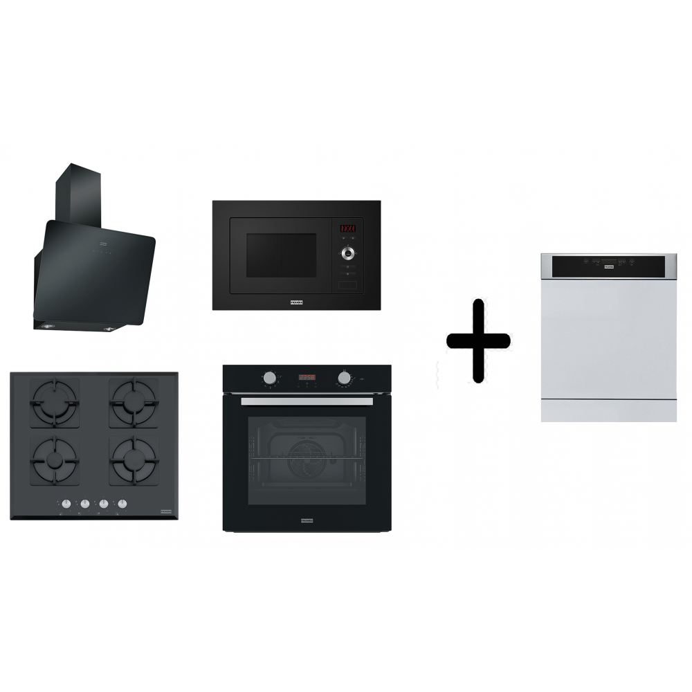 Franke Smart Linear Siyah Cam 60 Cm 5 Li Ankastre Set