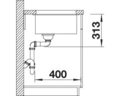 BLANCO SUBLINE 400 - U  Alu Metalik Evye
