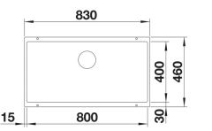 BLANCO SUBLINE 800 - U  Alu Metalik Evye