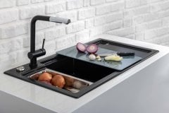 Nuevo Purel 6s Seramik 1,5 Gözlü Sol Damlalıklı Evye Kristal Beyaz