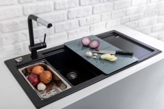Nuevo Purel 6s Seramik 1,5 Gözlü Sol Damlalıklı Evye Kristal Beyaz