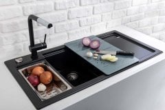 Nuevo Purel 6s Seramik 1,5 Gözlü Sağ Damlalıklı Evye Kristal Beyaz