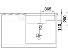 BLANCO SUBLINE 700 - U Level  Siyah Evye