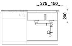 BLANCO SUBLINE 430/270-U  Kaya Gri Evye