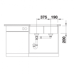 BLANCO SUBLINE 350/350 - U  Alu Metalik Evye