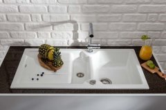 Nuevo Sonas 6s Seramik 1,5 Gözlü İki Yönlü Damlalıklı Evye Manolya