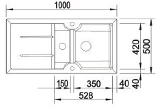 Nuevo Sonas 6s Seramik 1,5 Gözlü İki Yönlü Damlalıklı Evye Manolya