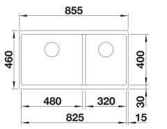 BLANCO SUBLINE 480/320-U  Beyaz Evye