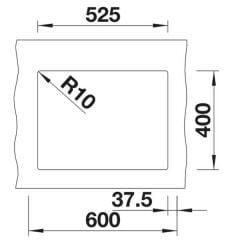 BLANCO SUBLINE 340/160-U Büyük Göz Sol Alu Metalik